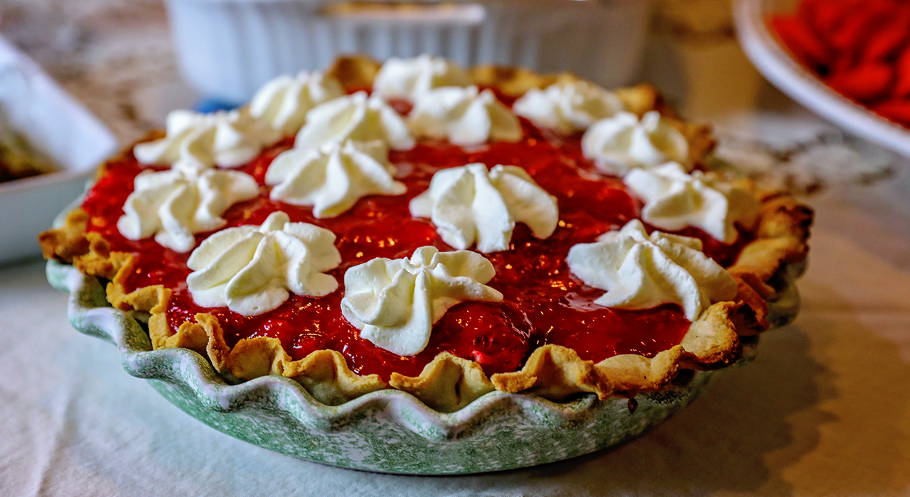 Cherry Cream Cheese Pie w/ Whipped Cream