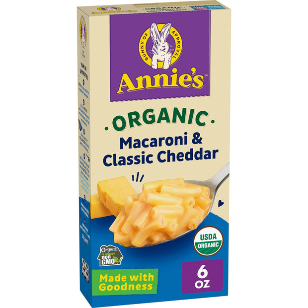 Annie’s Organic Macaroni & Classic Cheddar Box